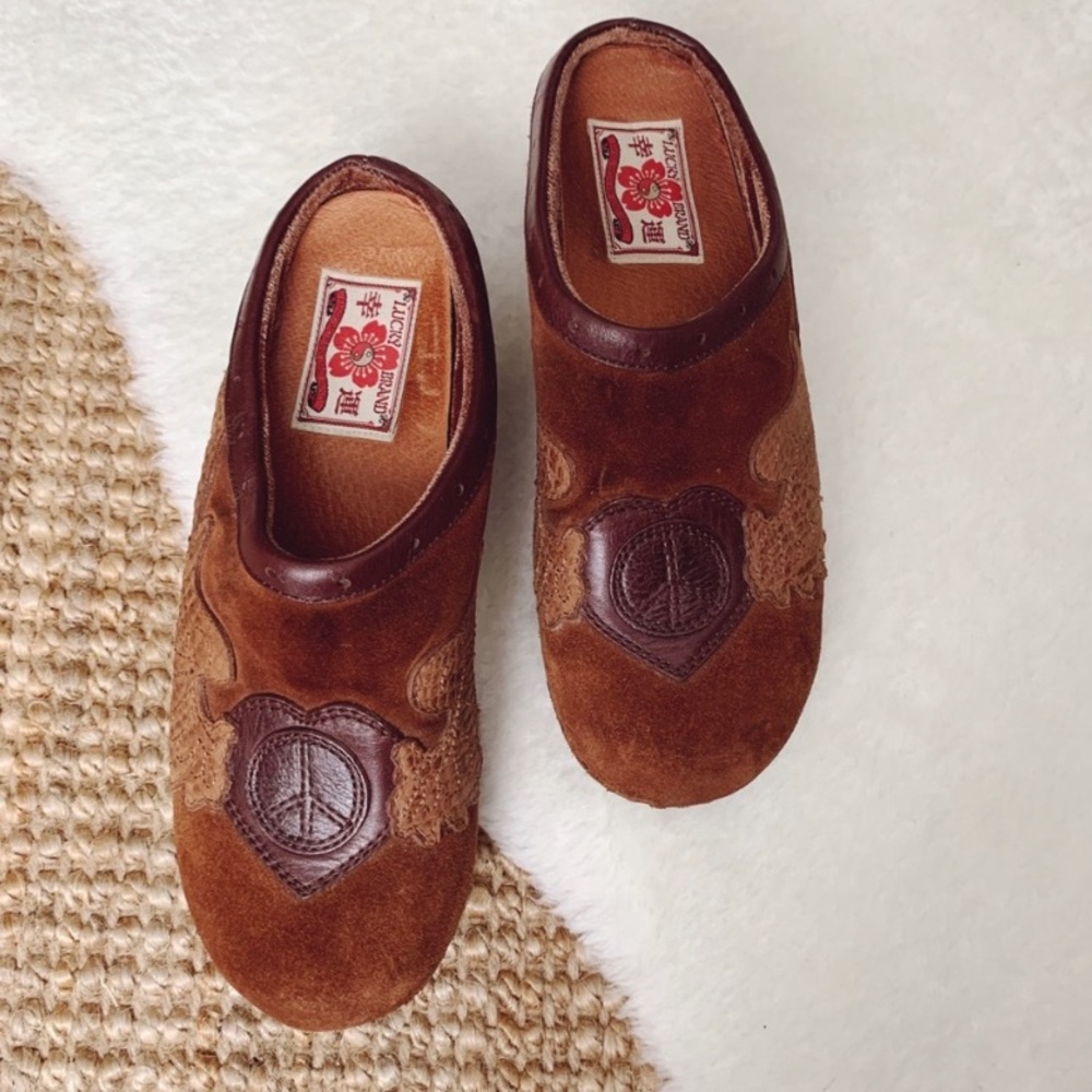 LUCKY BRAND Peace Suede Leather Mule Clogs